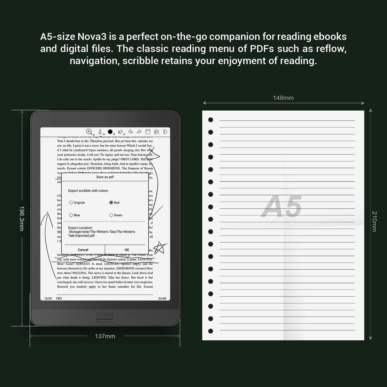 Amazon.com: BOOX Nova3 7.8 ePaper, 300 DPI, Front Light, Android